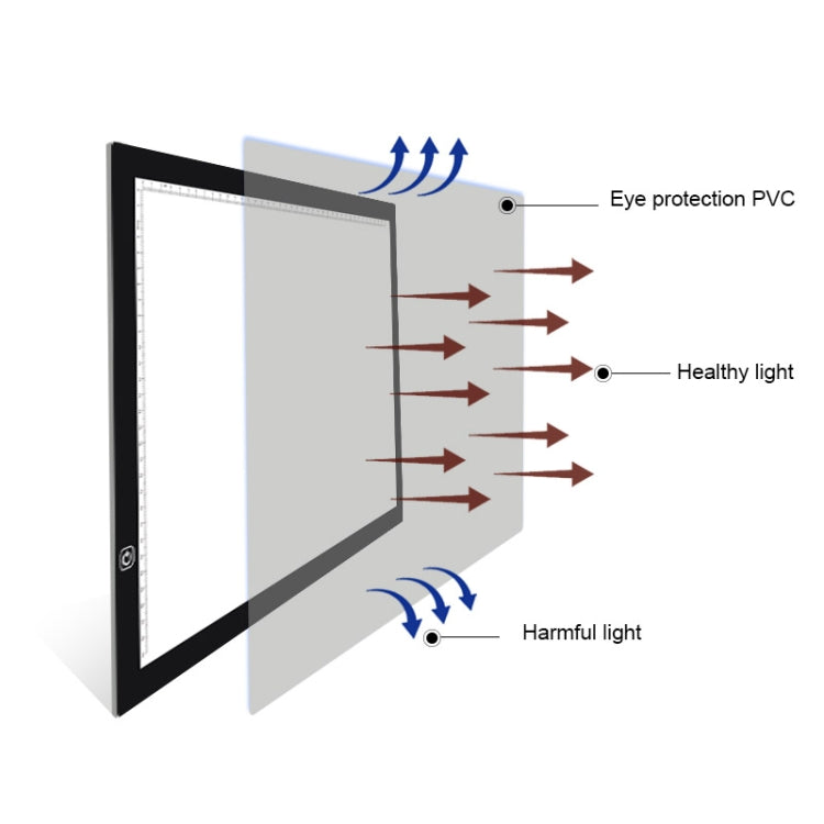 لوحات نسخ أكريليك بتعتيم مستمر فائق النحافة LED USB 5V 8W بحجم A3 للرسم التخطيطي للأنمي، مع كابل USB، مع كابل USB