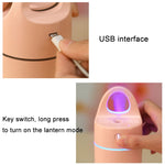مرطب هواء صغير محمول USB بقوة 1.5 واط - 2 واط بسعة 175 مل، جهاز تجميل وترطيب مع ضوء LED ملون