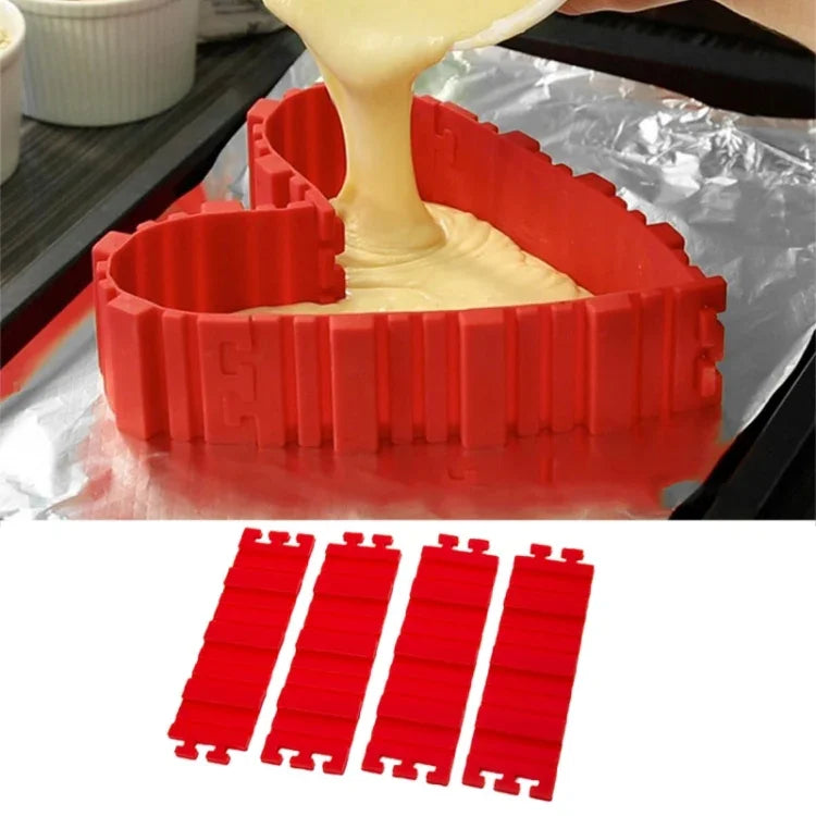 قوالب كعك سيليكون لأدوات الخبز بأشكال متعددة، 4 قطع قوالب كعك DIY