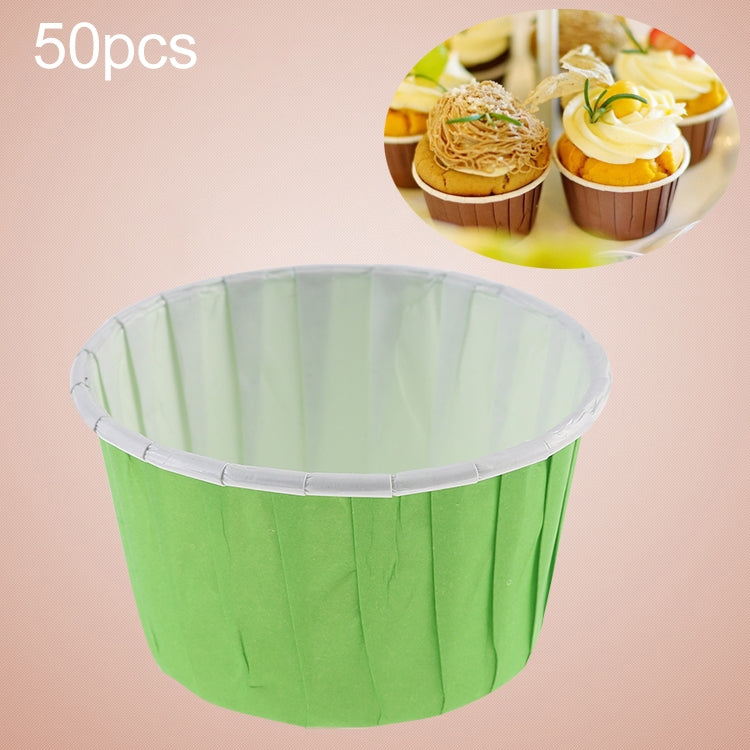 50 قطعة / عبوة أكواب كعك دائرية مغلفة، أكواب مافن، بطانة كب كيك شوكولاتة، حجم: 5 × 3.8 × 3 سم