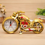 Cartoon Motorcycle Alarm Clock Bedroom Plastic Pointer Alarm Clock, Size: 23*13*6cm, Black, Gold, Gold, Red, Black, Gold
