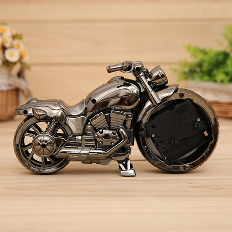 Cartoon Motorcycle Alarm Clock Bedroom Plastic Pointer Alarm Clock, Size: 23*13*6cm, Black, Gold, Gold, Red, Black, Gold