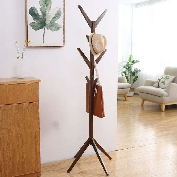 حامل معاطف أرضي من الخشب الصلب على شكل شجرة مبتكر، الحجم: 175x45x45 سم، 175x45x45 سم (بني داكن)، 175x45x45 سم (أبيض)، 175x45x45 سم (خشبي)