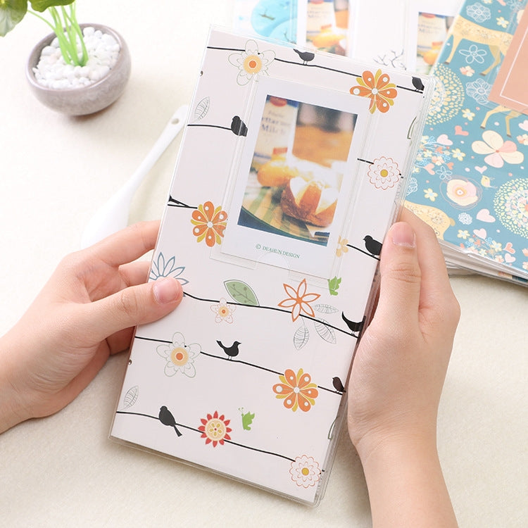 ألبوم صور صغير إبداعي DIY بحجم 3 بوصات، نمط إدخال، نمط ورقة البرسيم الرباعية، نمط أشجار جافة كثيرة، نمط غزال الغابة، نمط برج الحديد، نمط السنونو الصغير، نمط بايماكس