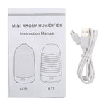 مرطب هواء صغير على شكل كبسولة بقوة 5 واط مع ضوء ملون، السعة: 50 مل، DC 5V، مرطب هواء على شكل كبسولة