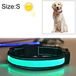 طوق إضاءة LED بشحن شمسي + USB للكلاب متوسطة وكبيرة الحجم، مقاس محيط الرقبة: S، 35-40 سم، المقاس: S