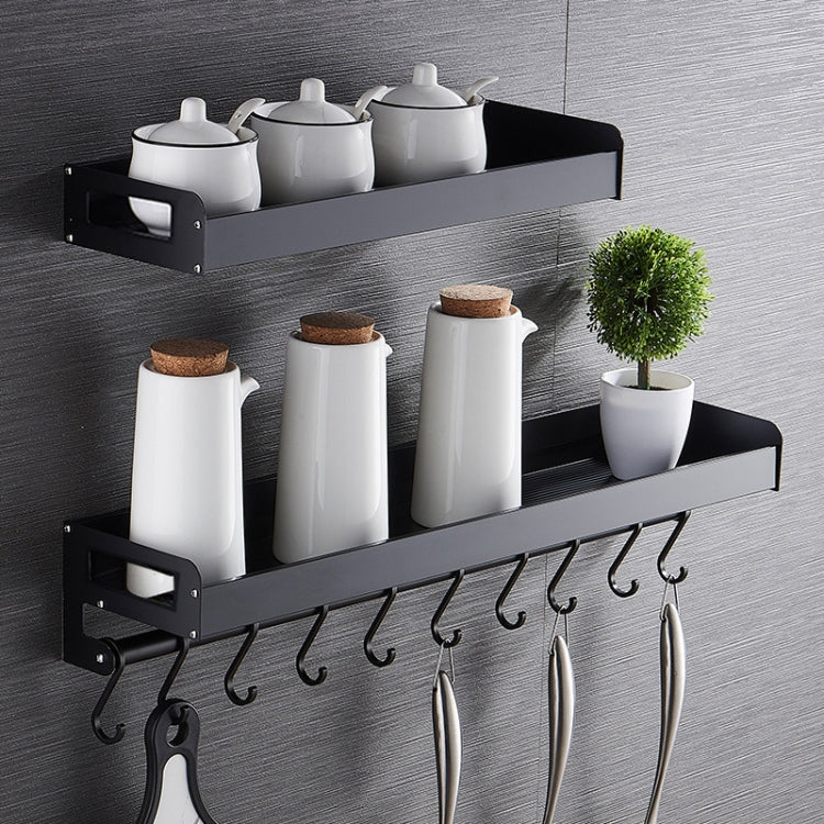 60cm 10 Hooks Kitchen Multi-function Wall Hanging Holder Seasoning Storage Rack, 60cm 10 Hooks(Silver)