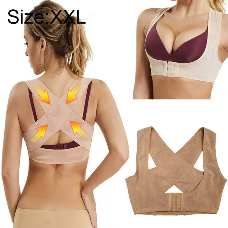 حزام تقويم الكتف للنساء رفيع جداً لتصحيح الحداب ضيق مناسب تقويم العظام، المقاس: XXL, XXL