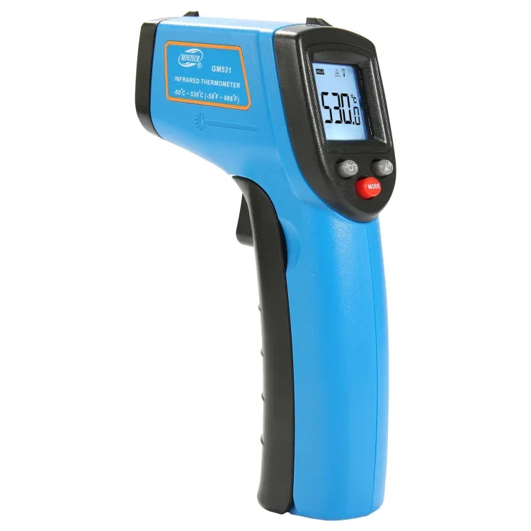 مقياس حرارة يدوي رقمي بالأشعة تحت الحمراء BENETECH GM531 للطهي، نطاق القياس: -50~530 درجة مئوية، GM531