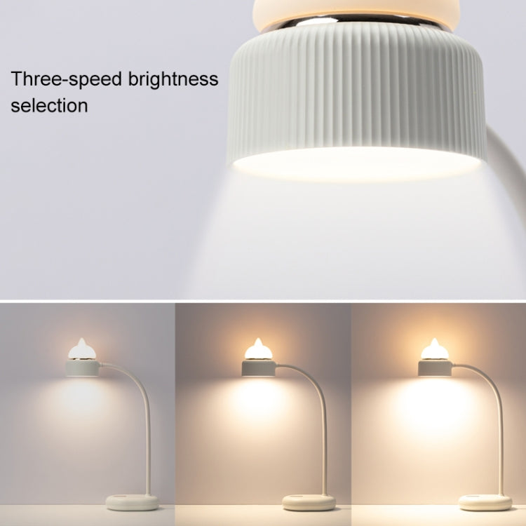مصباح مكتب ليلي LED بتصميم مصدر ضوء مزدوج على شكل قطة، يدعم التحكم بثلاث مستويات سطوع