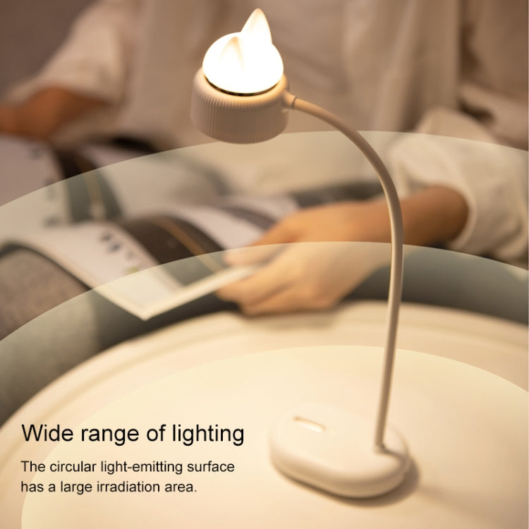مصباح مكتب ليلي LED بتصميم مصدر ضوء مزدوج على شكل قطة، يدعم التحكم بثلاث مستويات سطوع