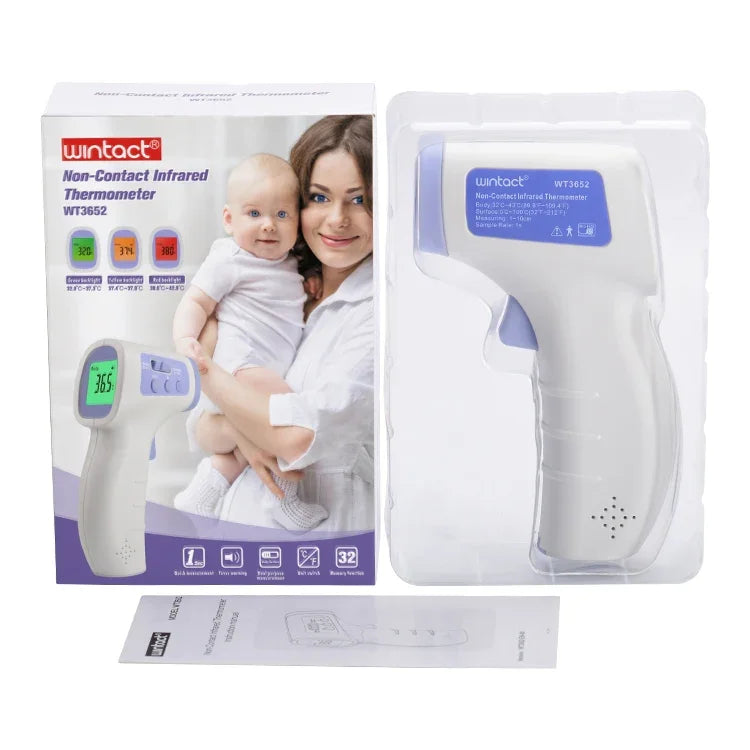 Wintact WT3652 مقياس حرارة بالأشعة تحت الحمراء بدون تلامس لقياس درجة الحرارة، WT3652