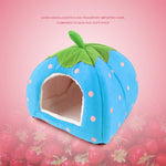 بيت عش للحيوانات الأليفة من الفرو القصير القابل للطي على شكل فراولة، الحجم: M، أحمر، الحجم M، وردي، الحجم M، أزرق، الحجم M، بنفسجي، الحجم M