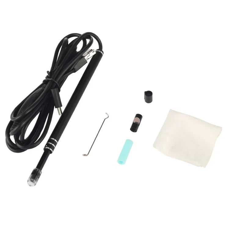 كاميرا فحص أذن USB 3 في 1 i96، كاميرا HD 0.3 ميجابكسل، ملعقة أذن بصرية لهواتف أندرويد OTG والكمبيوتر وماك بوك، كابل بطول 1.85 متر، 3 في 1 أسود 0.3 ميجابكسل