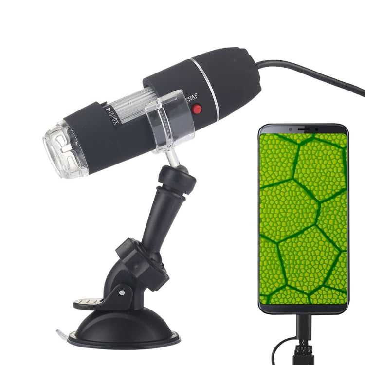 ميكروسكوب رقمي USB 2 في 1 مع عدسة مكبرة 1600X ومستشعر صورة 0.3 ميجابكسل مع 8 مصابيح LED وحامل احترافي، 1600X