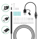 كاميرا فحص أذن USB 3 في 1 i95، كاميرا HD 0.3 ميجابكسل، ملعقة أذن بصرية لهواتف أندرويد OTG والكمبيوتر وماك بوك، كابل بطول 1.75 متر، 3 في 1 أبيض 0.3 ميجابكسل