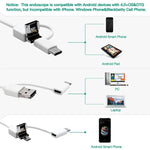 كاميرا فحص أذن USB 3 في 1 i95، كاميرا HD 0.3 ميجابكسل، ملعقة أذن بصرية لهواتف أندرويد OTG والكمبيوتر وماك بوك، كابل بطول 1.75 متر، 3 في 1 أبيض 0.3 ميجابكسل