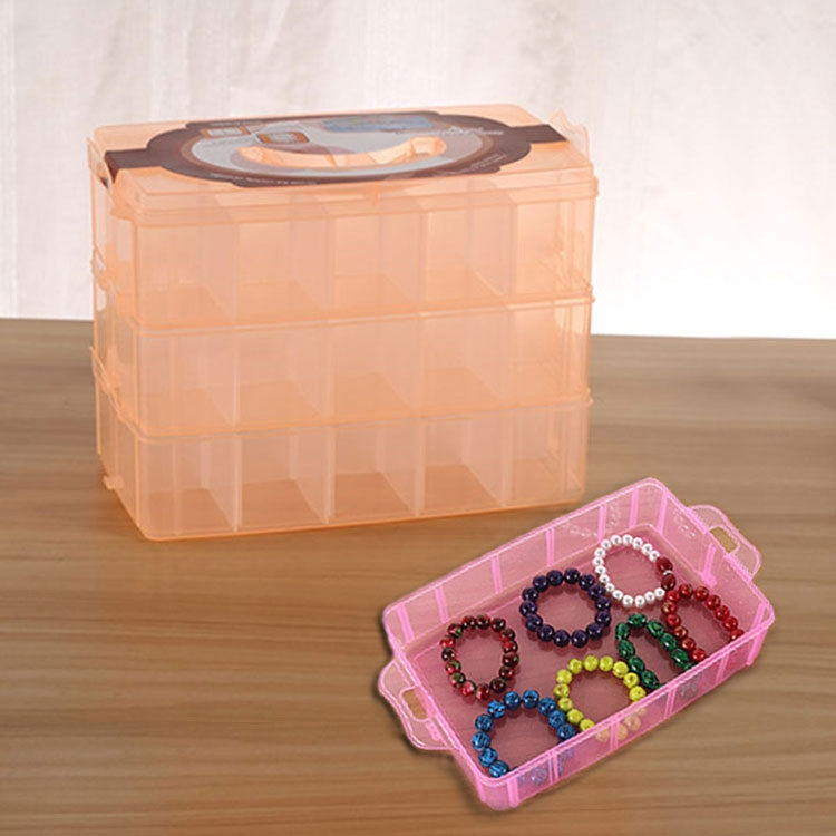 Large Storage Box Three Layer Large 36 Slots Plastic Craft Accessories Beards Jewelry Storage Box Container Home Organizer