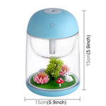 مرطب هواء عطري محمول صغير Imycoo WT602 بقوة 2 واط مع تصميم مناظر طبيعية صغيرة، شحن USB، ضوء LED ملون، سعة خزان الماء: 180 مل، DC 5V