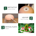 مرطب هواء عطري محمول صغير Imycoo WT602 بقوة 2 واط مع تصميم مناظر طبيعية صغيرة، شحن USB، ضوء LED ملون، سعة خزان الماء: 180 مل، DC 5V