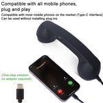 ميكروفون بمقبس Type-C سماعة هاتف قديمة مضادة للإشعاع، Type-C