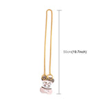 metal dog collar designed with a gold chain and paw-shaped tag, measuring 50cm for stylish pet wear.