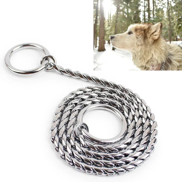 Sturdy 55cm dog training chain collar designed for effective dog training and control in various environments.