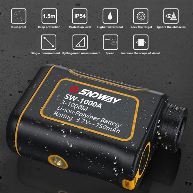 SNDWAY SW600A مقياس مسافة تلسكوبي محمول مقاوم للماء للاستخدام الخارجي، 600m، 600m