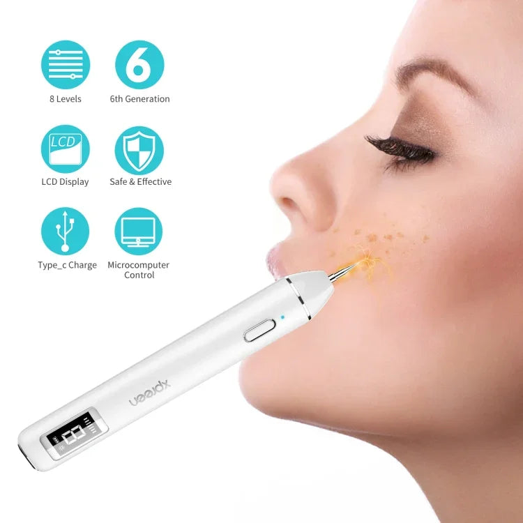 Xpreen XPRE061 مزيل محترف للبقع الداكنة والنمش والوشم، مزيل الثآليل والشامات قابل للشحن، مع شاشة LED وكشاف ضوئي