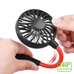 مروحة صغيرة مبتكرة معلقة على الرقبة مع إضاءة LED خارجية، F008 (أسود)، F008، F008 (أزرق)، F008 (أبيض)
