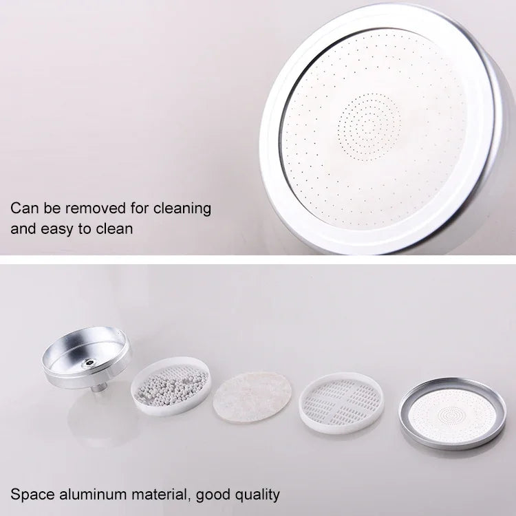 Removable and Washable 304 Stainless Steel Round Pressurized Handheld Shower Head, Size: 80mm, Pattern K
