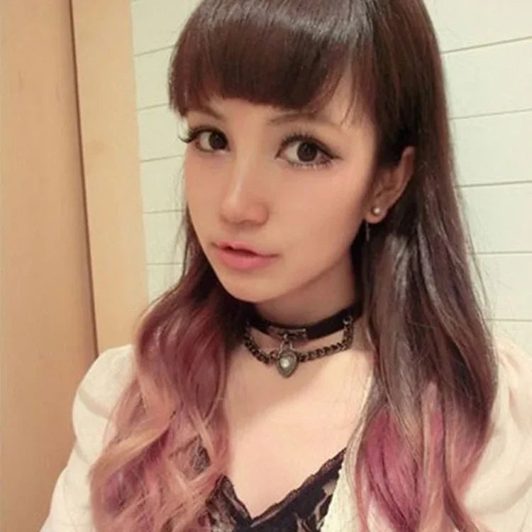 سوار قلادة من الجلد مع قفل على شكل قلب بونك هاراجوكو أوروبي وأمريكي، توصيل لون عشوائي، TXXQ05