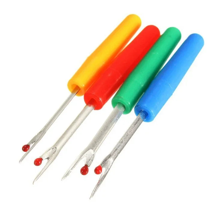 100 قطعة مزيل درزات صغير بمقبض بلاستيكي، قاطع درزات للخياطة والتطريز المتقاطع