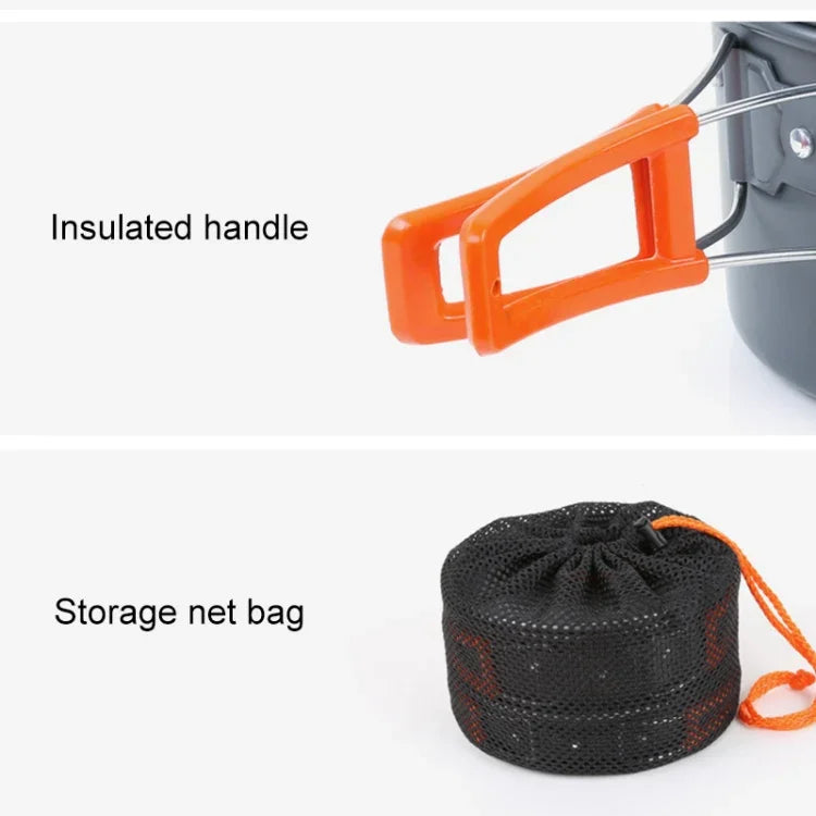 Hewolf 1692 Outdoor Camping Tableware Pots Cookwear Set for 2-3 Person, HW-K1692 For 2-3 Person