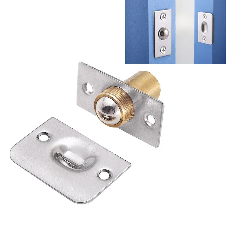 1 Pair 107 Stainless Steel Invisible Door Bead Spring Beads Special Bead Lock Door Bead, 107 Copper + stainless Steel Panel