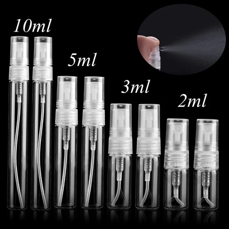 50 قطعة زجاجة عطر بخاخة زجاجة عطر زجاجة فارغة، السعة: 2ML (شفافة)، 2ML (شفافة)