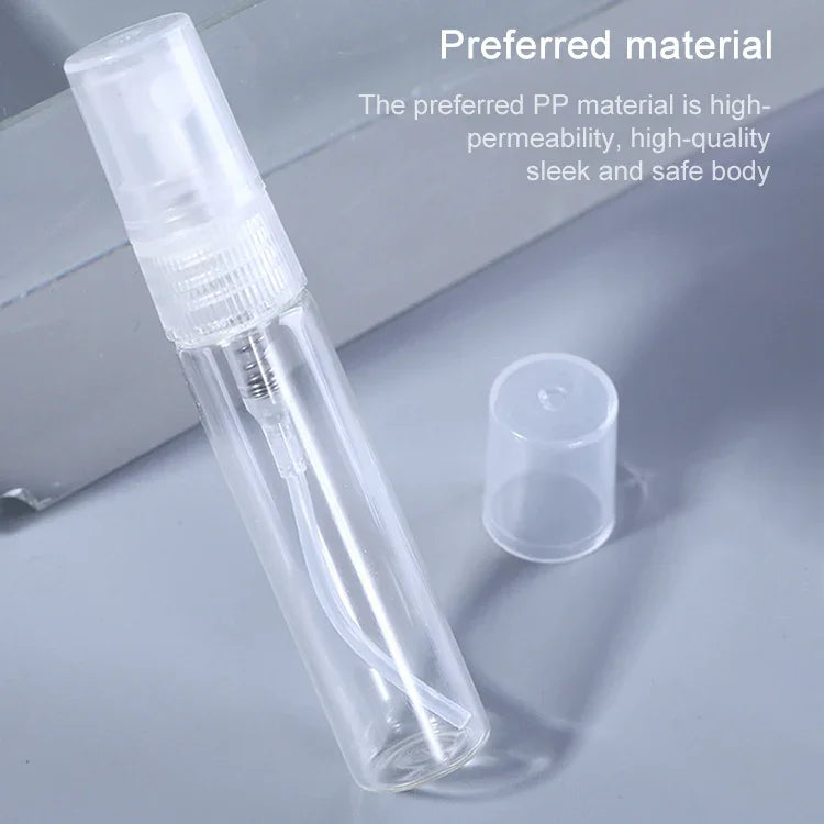 50 قطعة زجاجة عطر بخاخة زجاجة عطر زجاجة فارغة، السعة: 2ML (شفافة)، 2ML (شفافة)