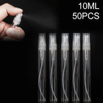 50 قطعة زجاجة عطر بخاخة زجاجة عطر زجاجة فارغة، السعة: 10ML (شفافة)، 10ML (شفافة)