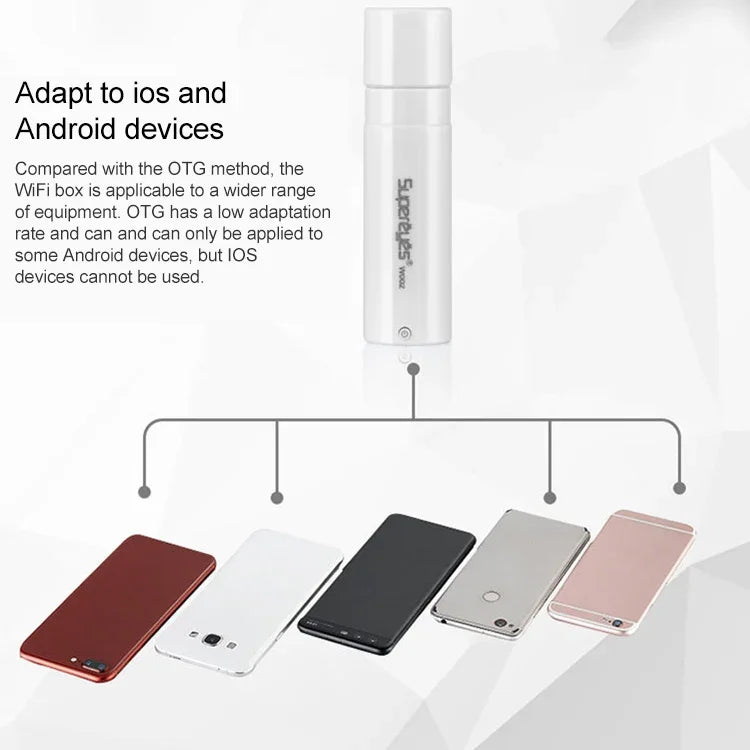 Supereyes W002 منظار رقمي USB للهاتف المحمول والتابلت مع صندوق نقل فيديو WiFi عالي الدقة، W002