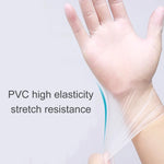 100 قطعة قفازات فحص PVC شفافة للاستعمال مرة واحدة، قفازات واقية للمس، الحجم: L، 100 قطعة L