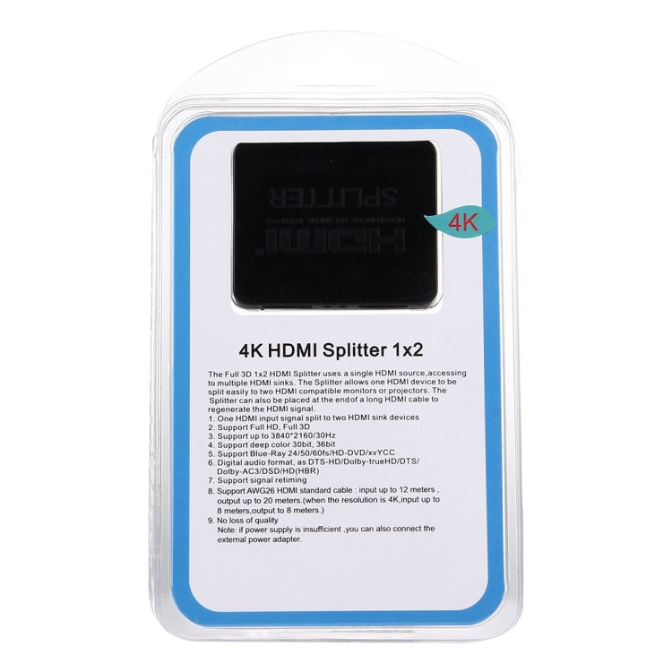 مقسم HDMI 4K، فيديو Full HD 1080p، مفتاح HDMI 1x2، مضخم إخراج، عرض مزدوج لأجهزة HDTV وDVD وPS3 وXbox، HDMI 4K (أسود)، HDMI 4K (أبيض)
