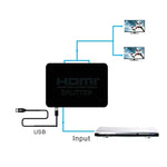 مقسم HDMI 4K، فيديو Full HD 1080p، مفتاح HDMI 1x2، مضخم إخراج، عرض مزدوج لأجهزة HDTV وDVD وPS3 وXbox، HDMI 4K (أسود)، HDMI 4K (أبيض)