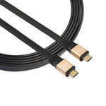 كابل HDMI 2.0 (4K) بطول 1 م، 30AWG، سرعة عالية 18Gbps، موصلات مطلية بالذهب، HDMI ذكر إلى HDMI ذكر، كابل مسطح، الطول: 1 م