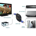 كابل HDMI بطول 1.8 متر 1.4 (1080P) موصلات مطلية بالذهب HDMI ذكر إلى HDMI ذكر قابل للسحب، الطول: 1.8 متر
