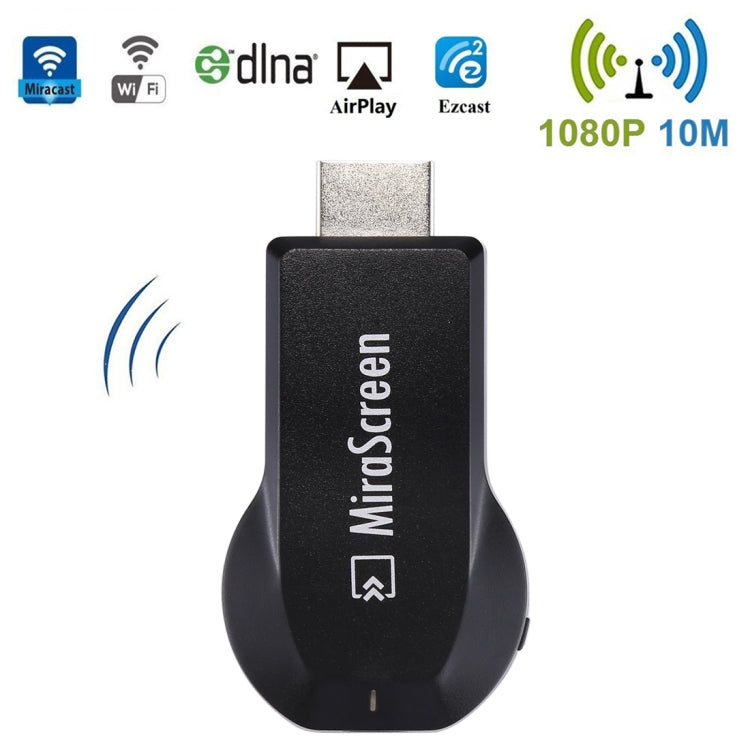 جهاز استقبال عرض MiraScreen لاسلكي WiFi / Miracast Airplay DLNA مع كابل USB 2 في 1، جهاز عكس شاشة لاسلكي