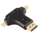 محول D63A 3 في 1 من DisplayPort + Mini DP + USB-C / Type-C ذكر إلى HDMI أنثى، D63A