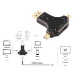 محول D63A 3 في 1 من DisplayPort + Mini DP + USB-C / Type-C ذكر إلى HDMI أنثى، D63A