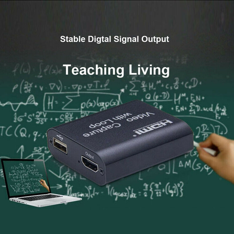 بطاقة التقاط فيديو USB 2.0 إلى HDMI بدقة 4K HD مع حلقة