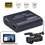 بطاقة التقاط فيديو USB 2.0 إلى HDMI بدقة 4K HD مع حلقة