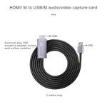Z36 بطاقة التقاط فيديو عالية الدقة HDMI ذكر إلى USB ذكر، طول الكابل: 2م، HDMI إلى USB